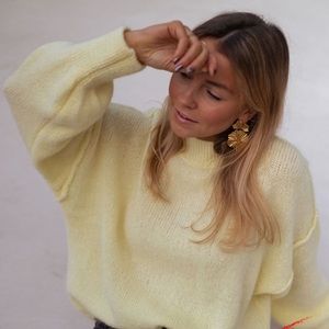 Womens yellow Eden sweater easy clothes US NWT